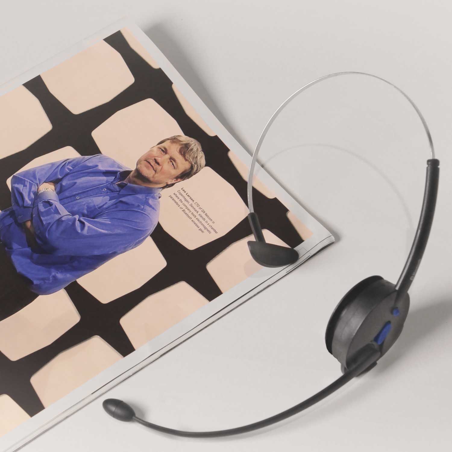 The first mobile Bluetooth headset which Leo Larsen Senior Director Audio Research GN (profiled here in a magazine) worked on